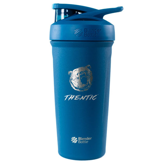 Thentic Stainless Steel Shaker Bottle Gym Protein Mixer Fitness Cup