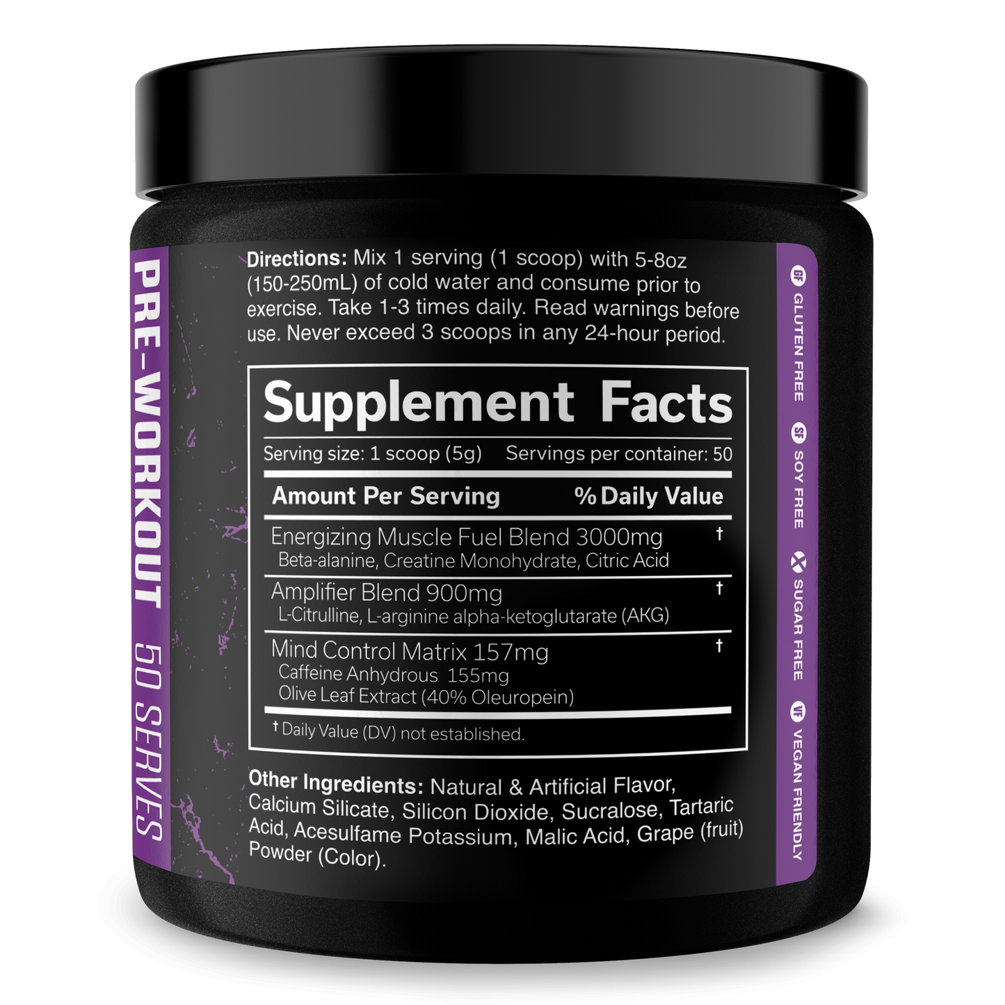 Pre-Workout Energy Performance Formula Fitness Supplement Powder Blend