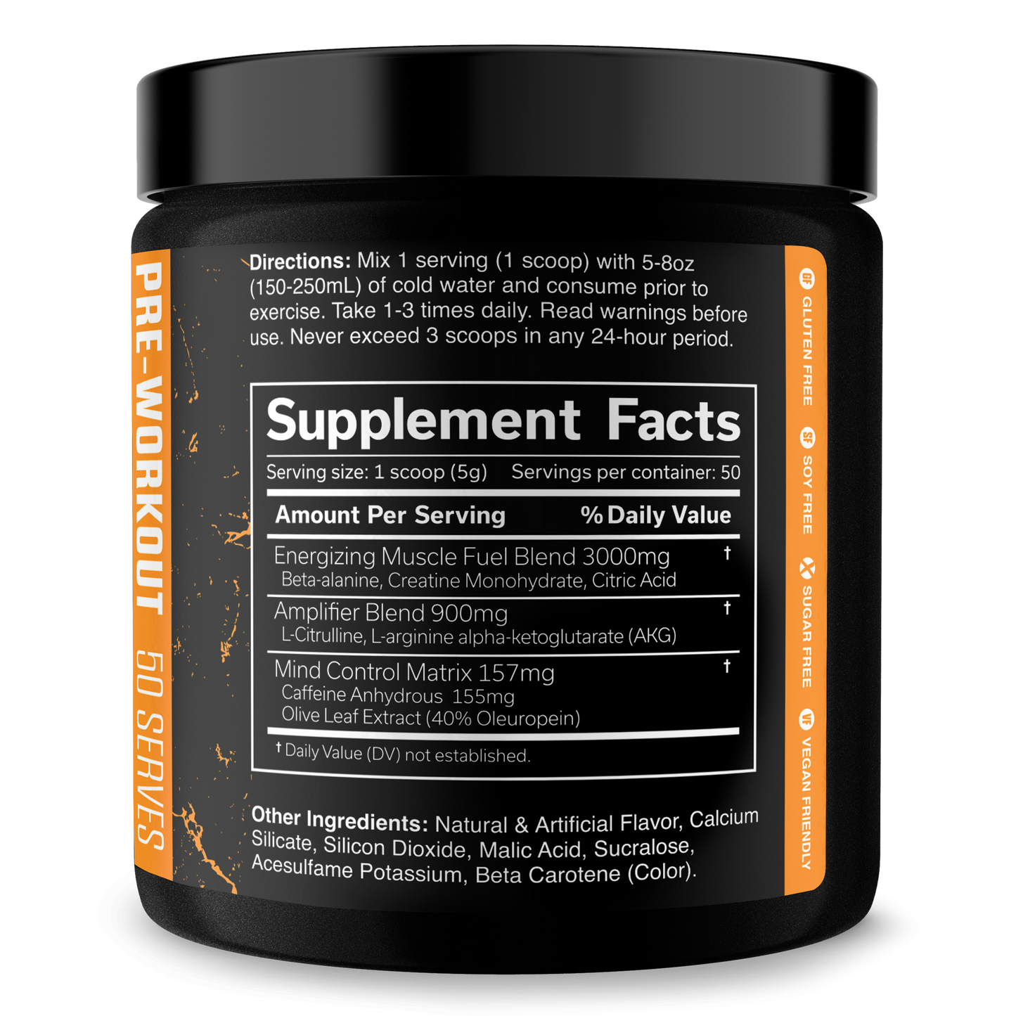 Pre-Workout Energy Performance Formula Fitness Supplement Powder Blend