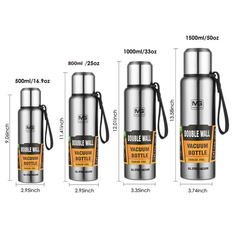 1500ml Stainless Steel Vacuum Insulated Water Bottle Large Capacity Thermos