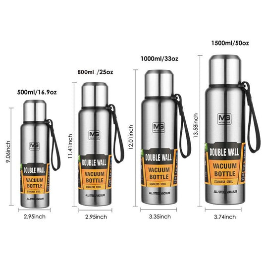 1500ml Stainless Steel Vacuum Insulated Water Bottle Large Capacity Thermos