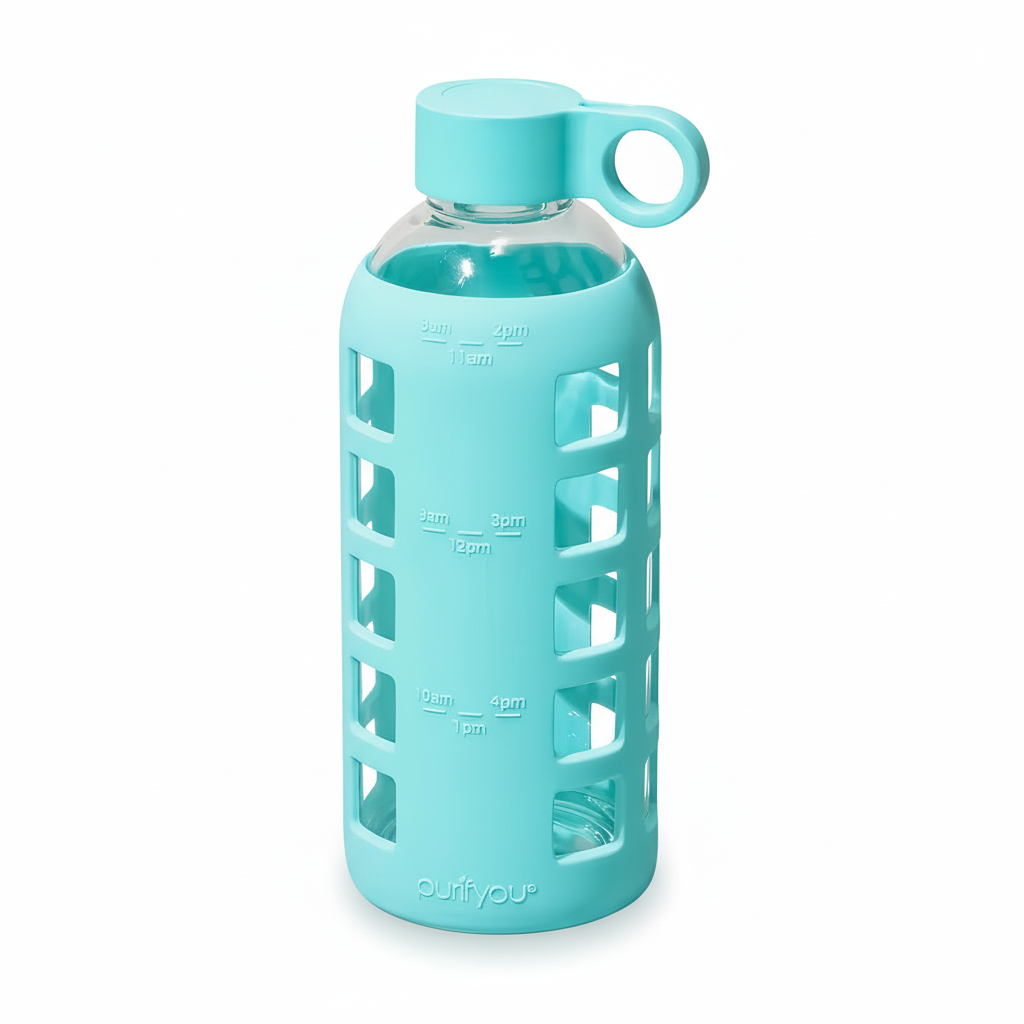 Glass Water Bottle Reusable Eco Friendly Hydration Sports Drink