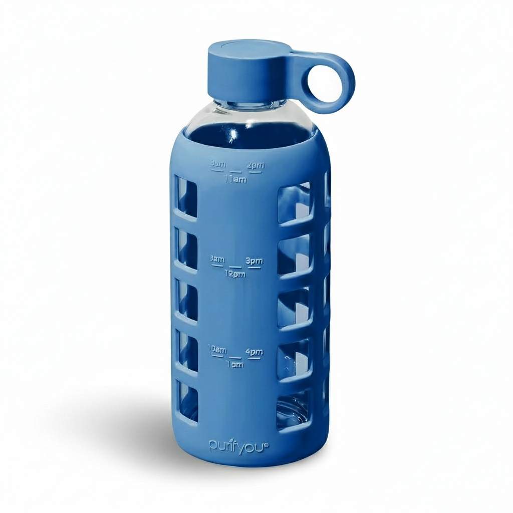 Glass Water Bottle Reusable Eco Friendly Hydration Sports Drink