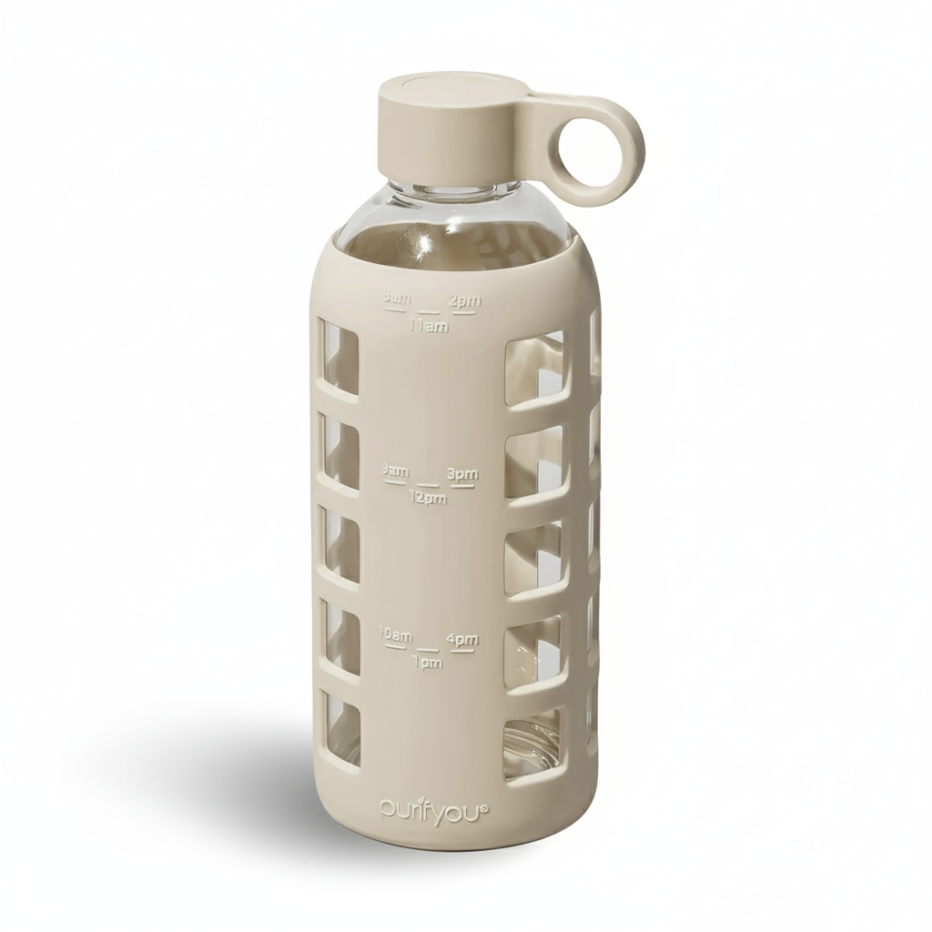 Glass Water Bottle Reusable Eco Friendly Hydration Sports Drink
