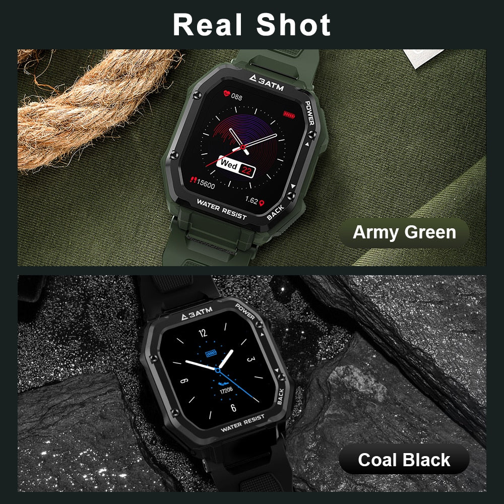 Rugged Smart Watch Men Waterproof Outdoor Fitness Tracker Sports