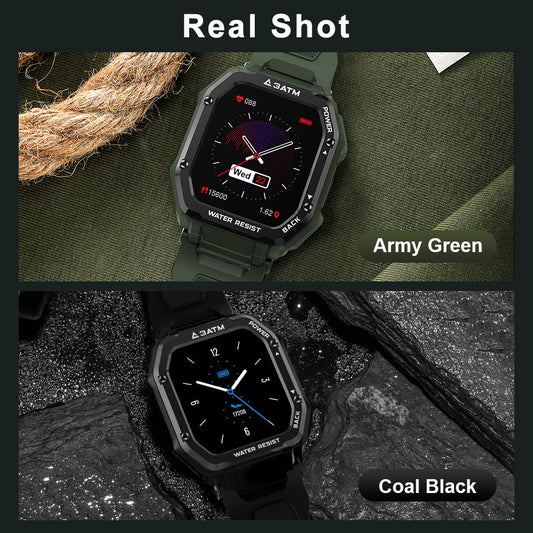 Rugged Smart Watch Men Waterproof Outdoor Fitness Tracker Sports
