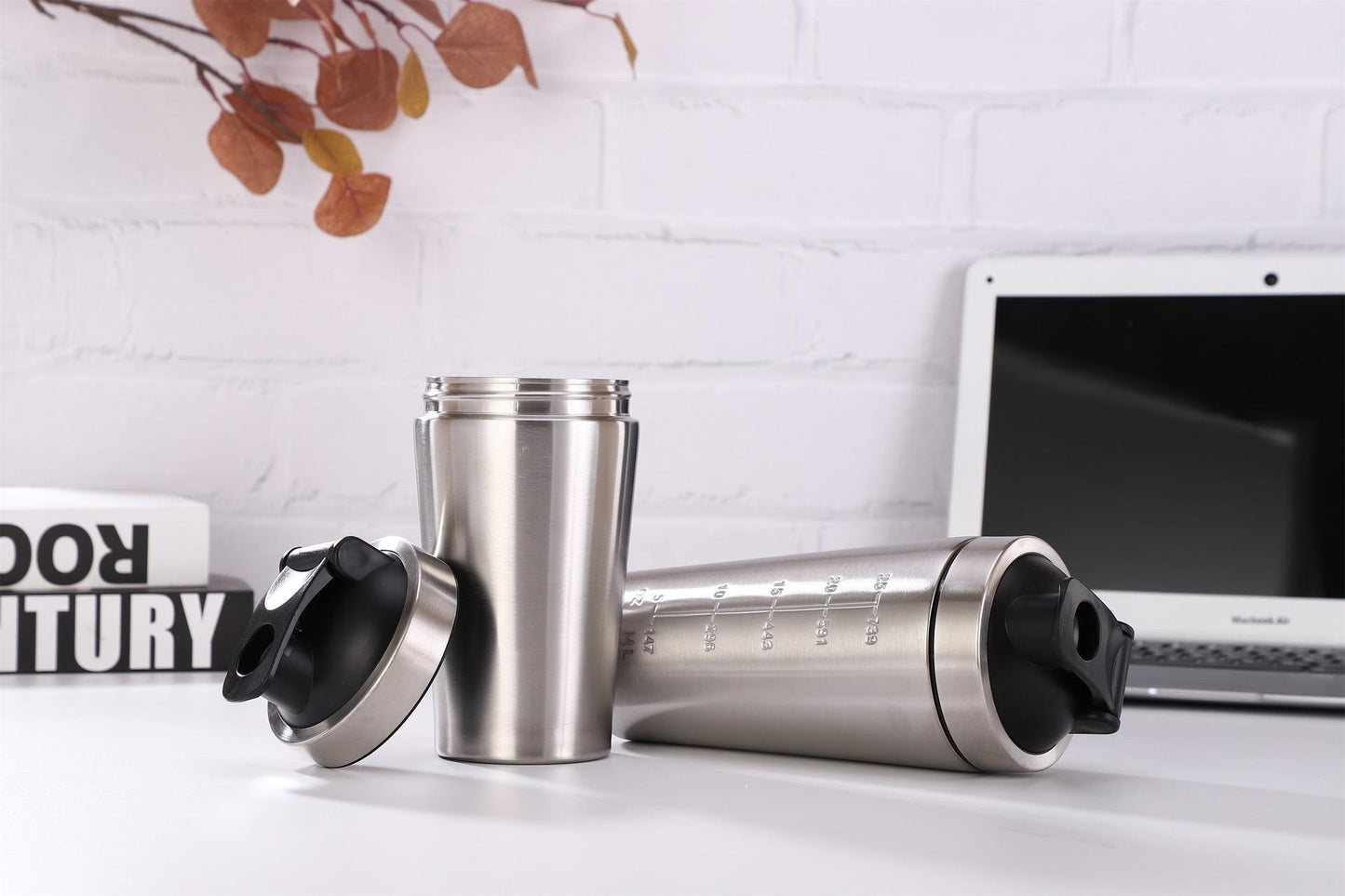 304 Stainless Steel Protein Shaker Bottle Sports Cup with Lid Ball