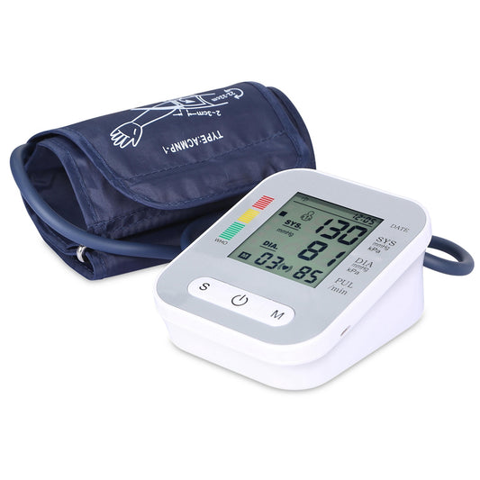 Digital Arm Blood Pressure Monitor LCD Voice Heartbeat BP Machine Device