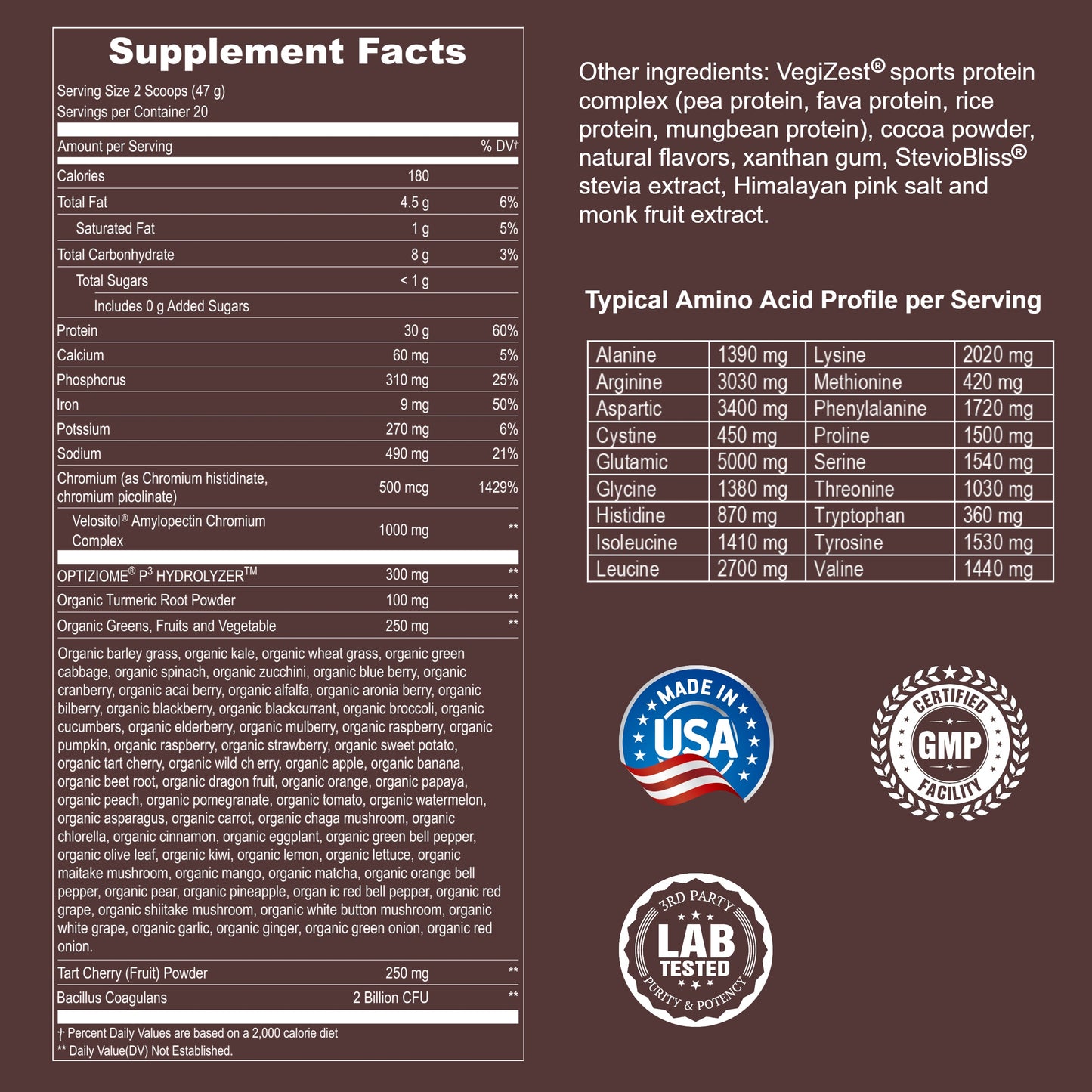 Plant Based Sport Protein Powder Vegan Performance Nutrition Supplement Blend