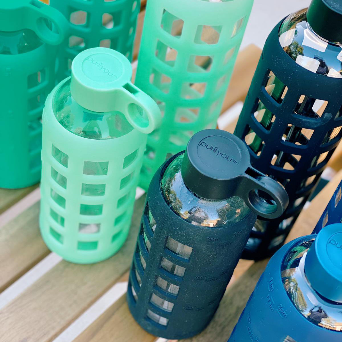 Glass Water Bottle Reusable Eco Friendly Hydration Sports Drink
