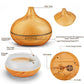 550ML Wood Grain Aroma Diffuser Ultrasonic Humidifier LED Mist Maker