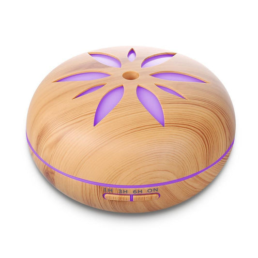 500ML Wood Grain Aromatherapy Diffuser LED Cool Mist Humidifier Ultrasonic Aroma