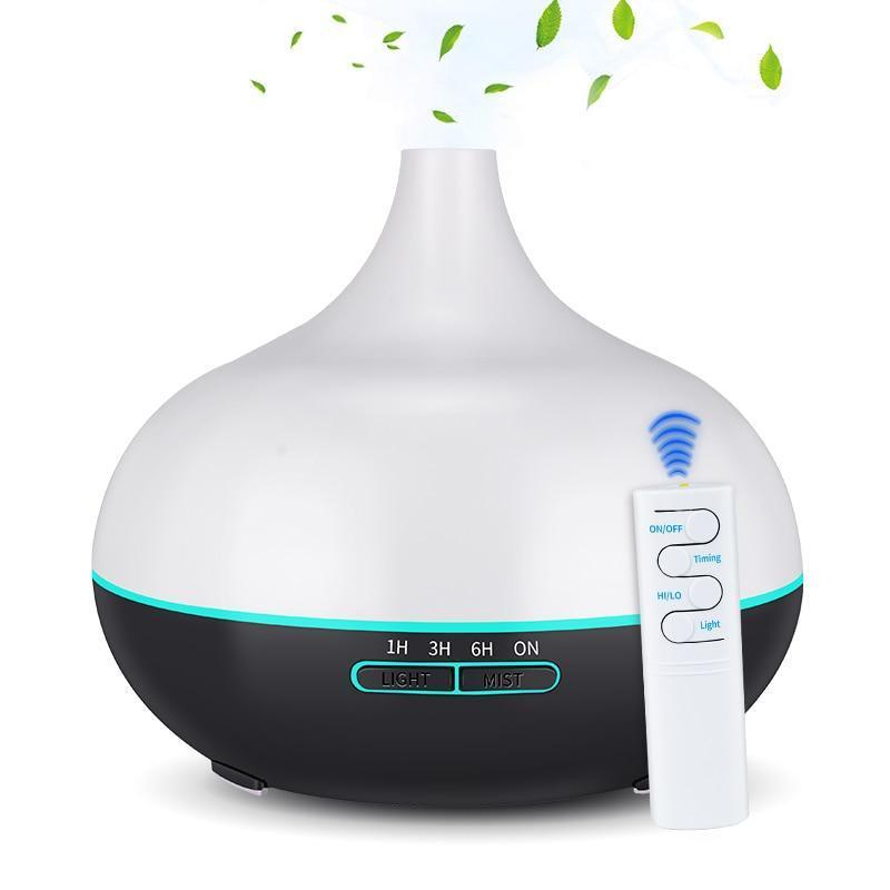 550ML Wood Grain Aroma Diffuser Ultrasonic Humidifier LED Mist Maker