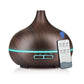 550ML Wood Grain Aroma Diffuser Ultrasonic Humidifier LED Mist Maker