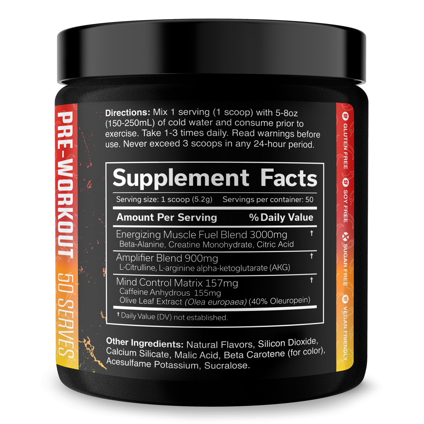 Pre-Workout Energy Performance Formula Fitness Supplement Powder Blend