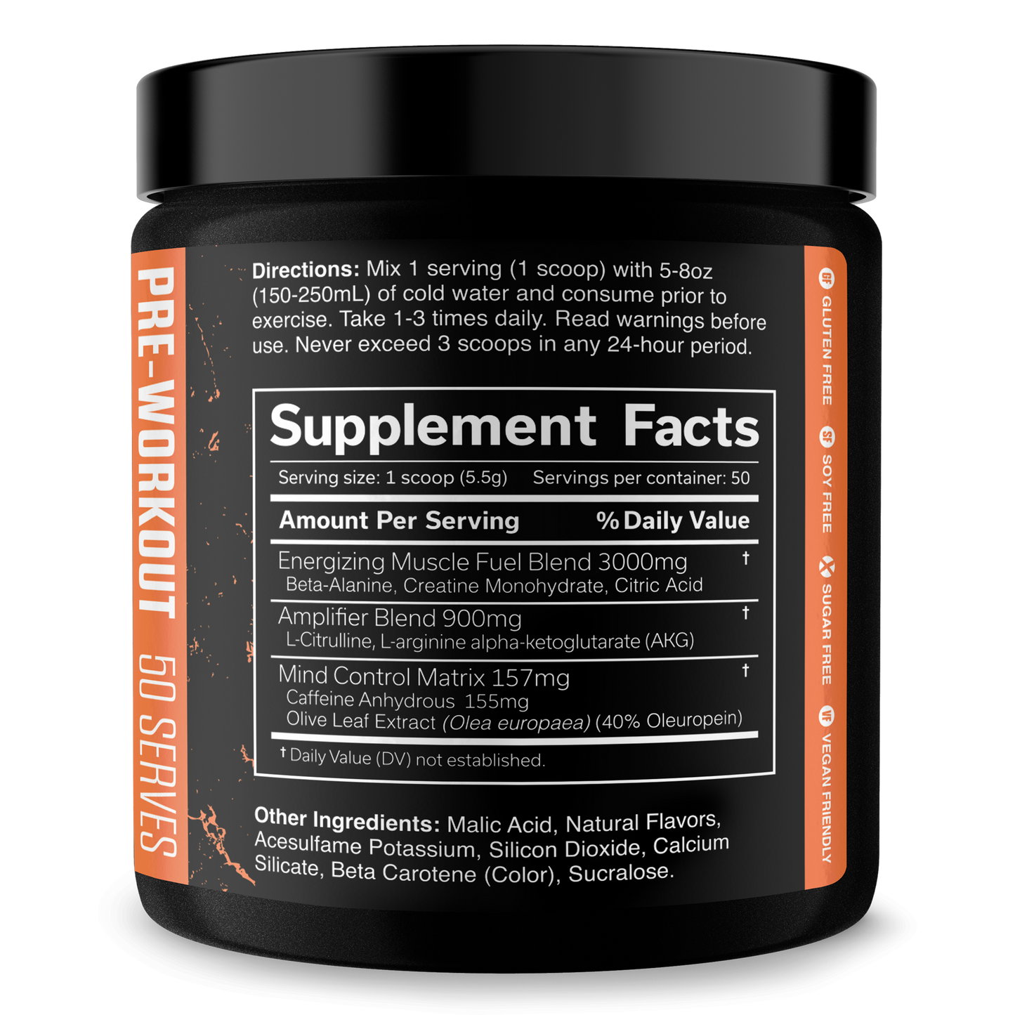 Pre-Workout Energy Performance Formula Fitness Supplement Powder Blend