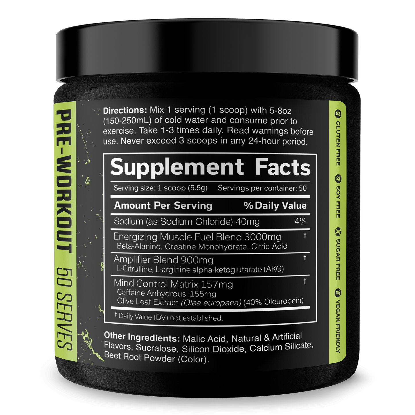 Pre-Workout Energy Performance Formula Fitness Supplement Powder Blend