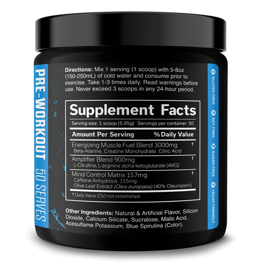 Pre-Workout Energy Performance Formula Fitness Supplement Powder Blend