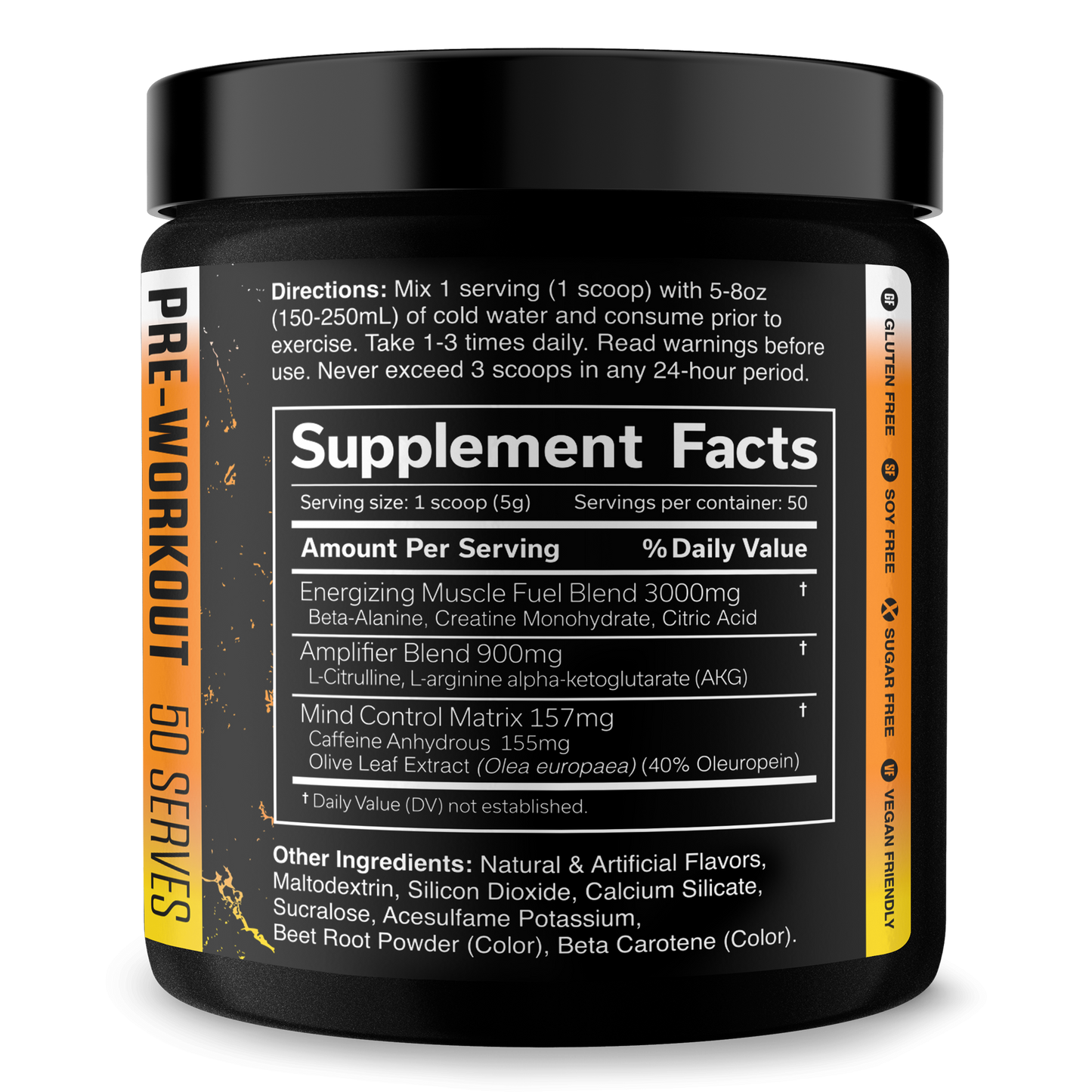 Pre-Workout Energy Performance Formula Fitness Supplement Powder Blend