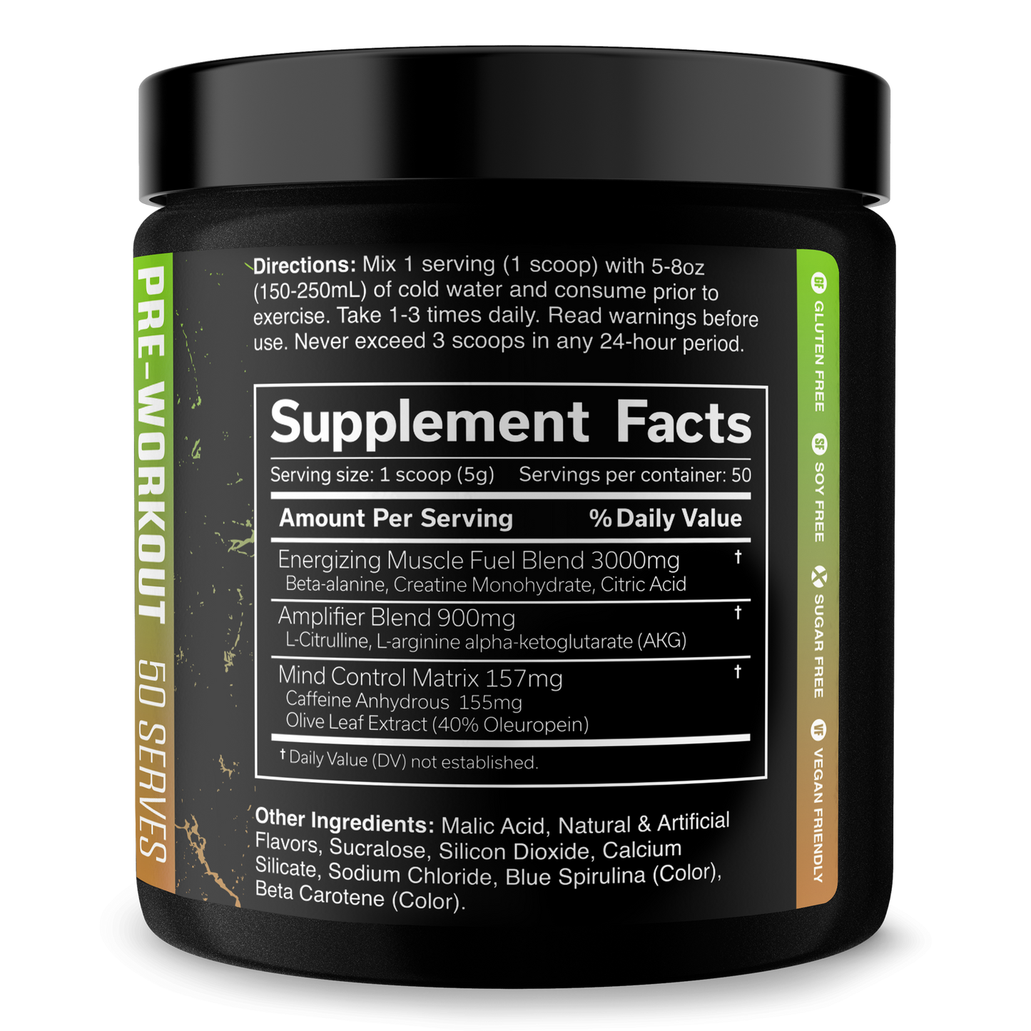 Pre-Workout Energy Performance Formula Fitness Supplement Powder Blend