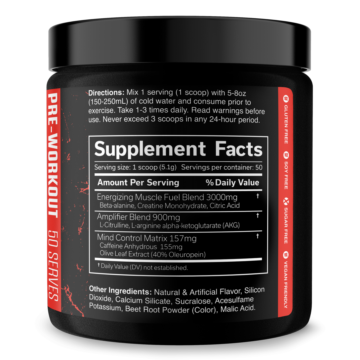 Pre-Workout Energy Performance Formula Fitness Supplement Powder Blend