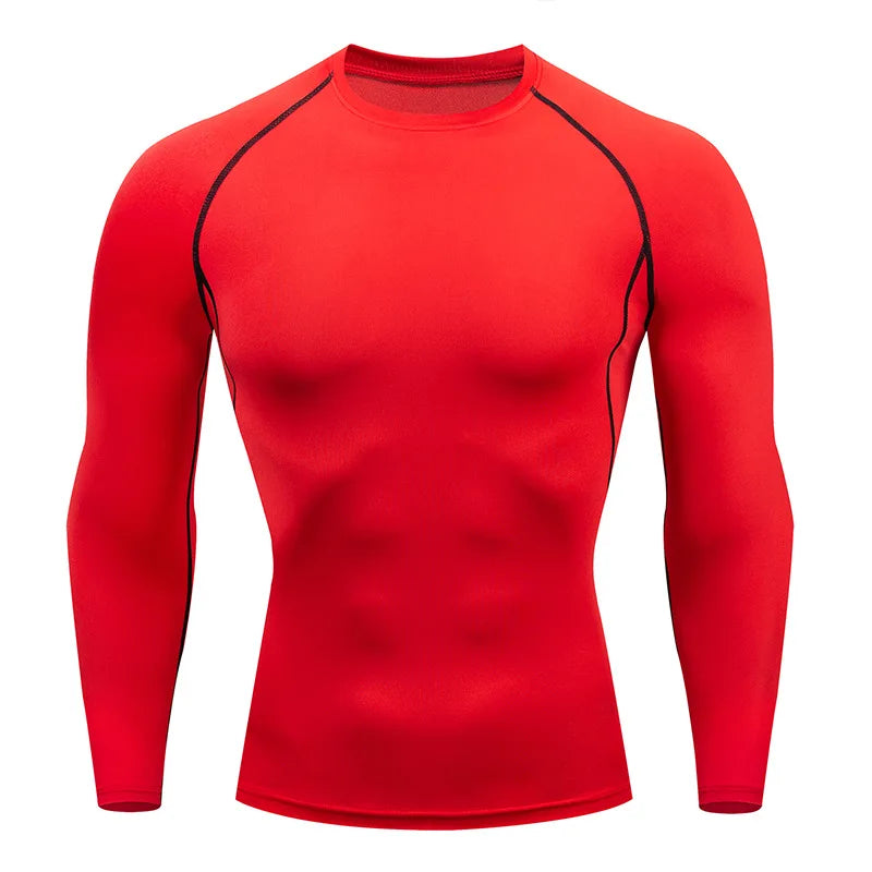 Men’s Spring Autumn Long Sleeve Fitness Tee Breathable Workout Shirt Activewear