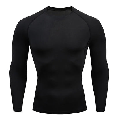 Men’s Spring Autumn Long Sleeve Fitness Tee Breathable Workout Shirt Activewear
