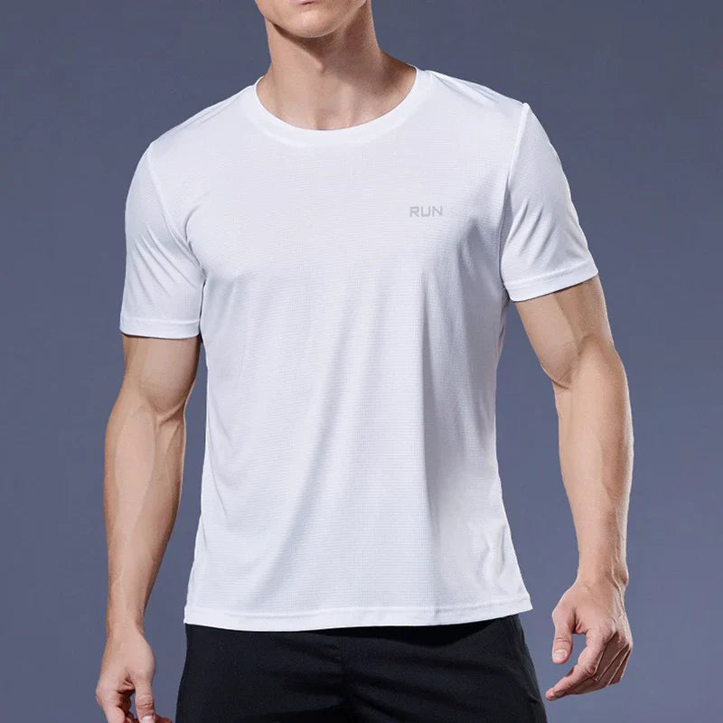 Men’s Performance Running Tee Breathable Athletic Workout Fitness Shirt Activewear