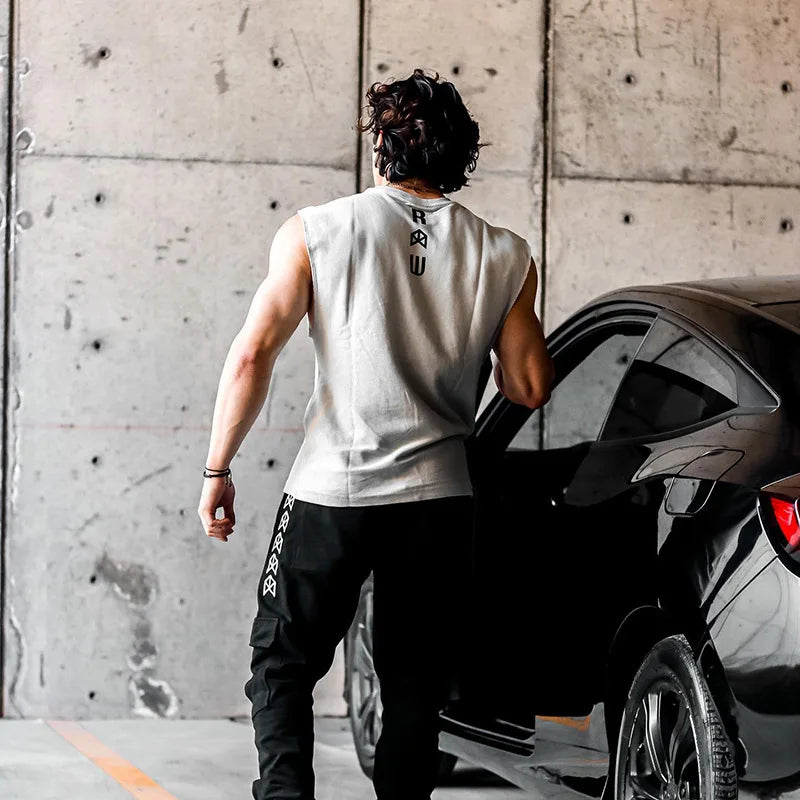 Men’s Performance Sleeveless Shirt Gym Workout Running Athletic Tank Top