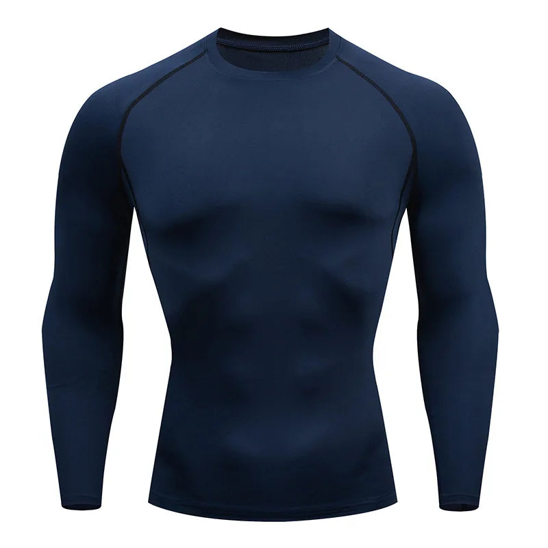 Men’s Spring Autumn Long Sleeve Fitness Tee Breathable Workout Shirt Activewear