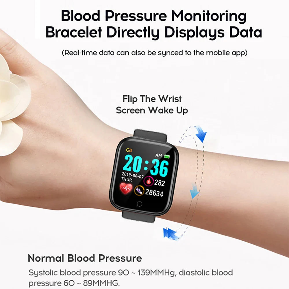 D20 Smart Watch Bluetooth Fitness Tracker Health Monitor Unisex