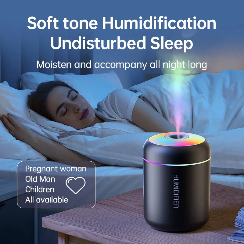 180ML USB Mini Air Humidifier Aroma Diffuser Mist Maker LED Lights