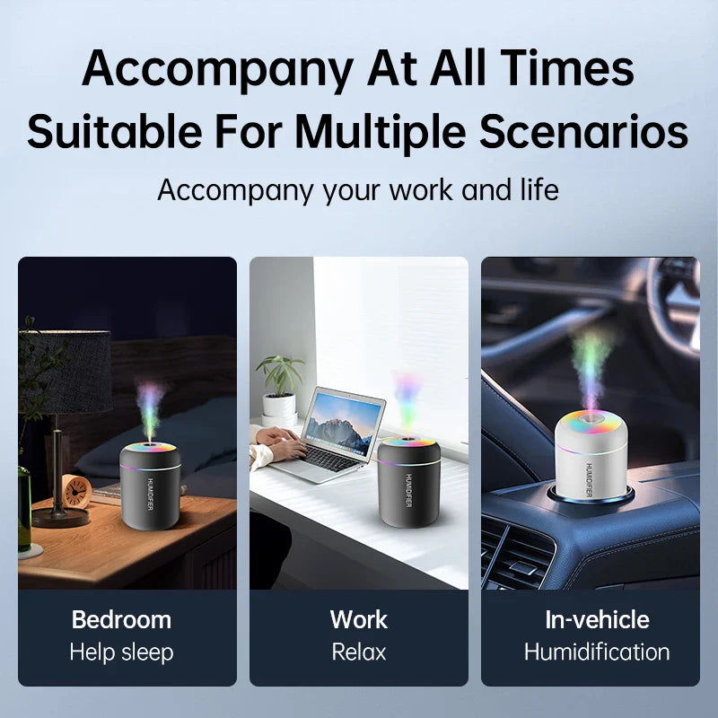 180ML USB Mini Air Humidifier Aroma Diffuser Mist Maker LED Lights