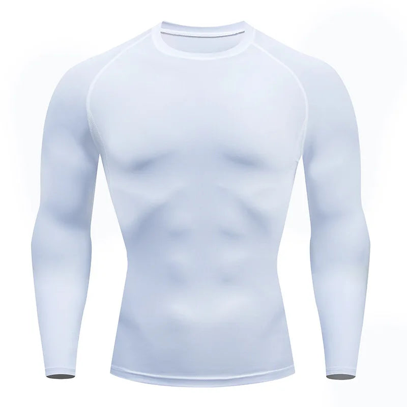 Men’s Spring Autumn Long Sleeve Fitness Tee Breathable Workout Shirt Activewear