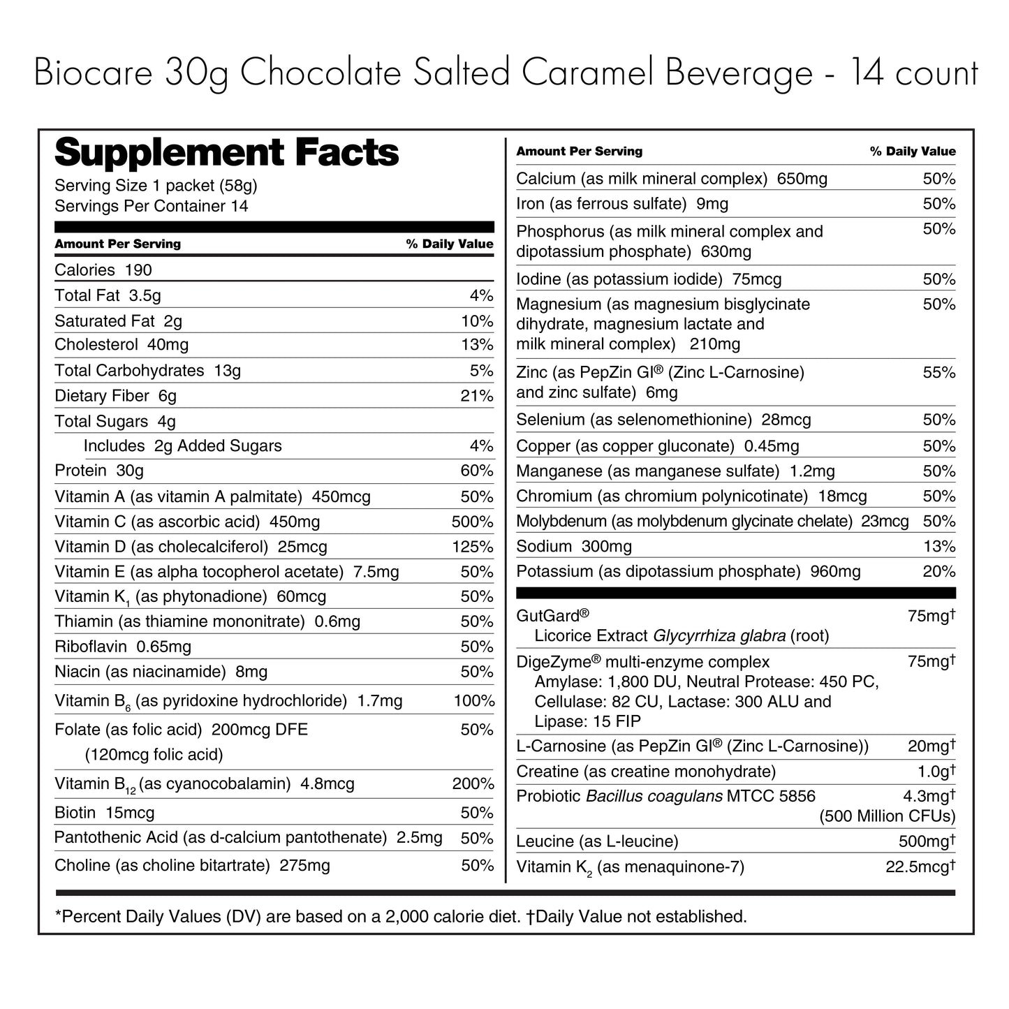 30G Protein Chocolate Salted Caramel Dietary Beverage 14 Count
