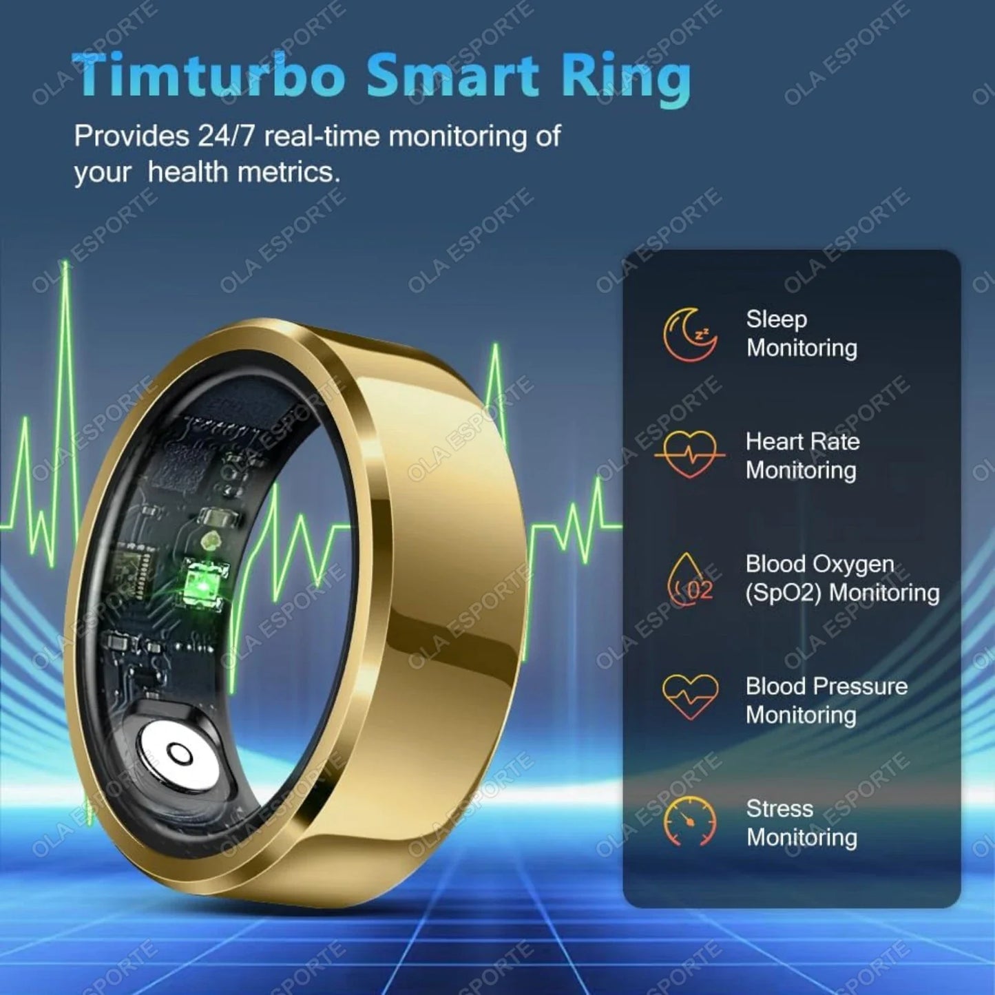 2026 Smart Ring Fitness Tracker Waterproof Sleep Heart Rate Monitor Unisex