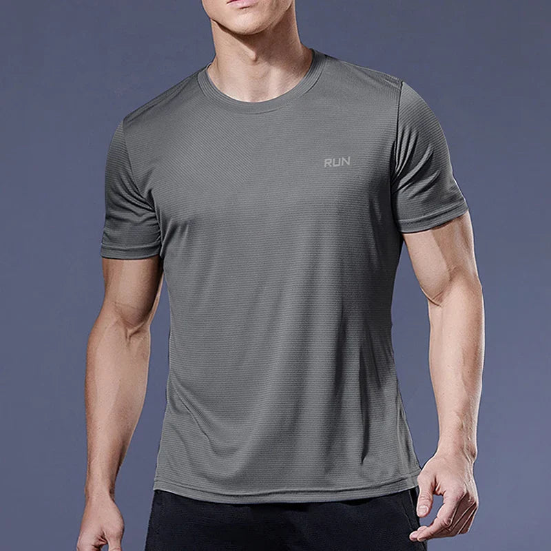 Men’s Performance Running Tee Breathable Athletic Workout Fitness Shirt Activewear