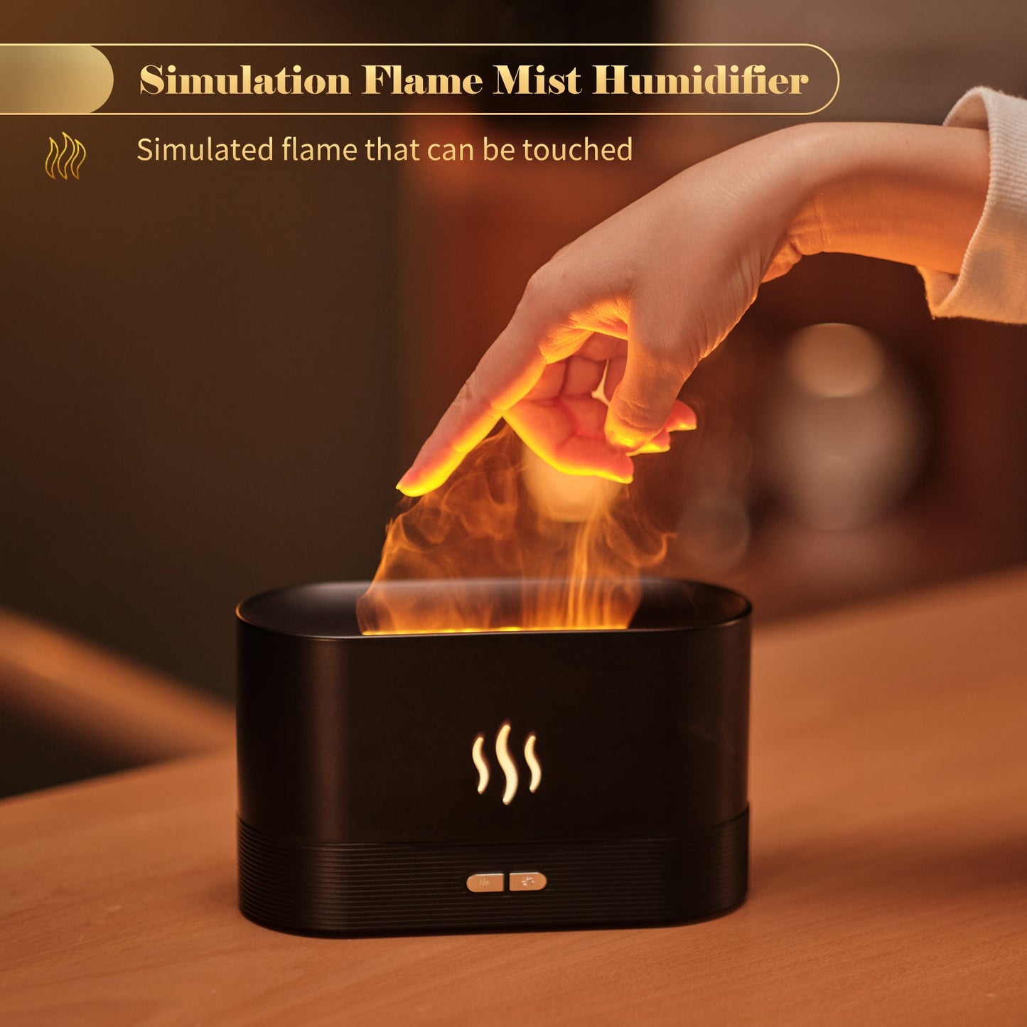Flame Light Aroma Diffuser Mist Humidifier Auto-Off Home Office Spa