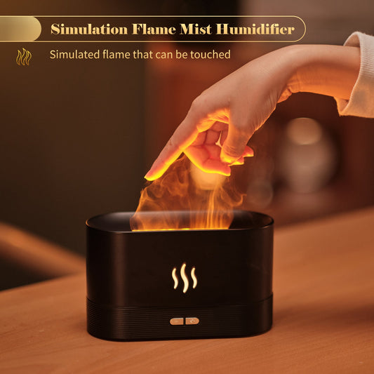 Flame Light Aroma Diffuser Mist Humidifier Auto-Off Home Office Spa