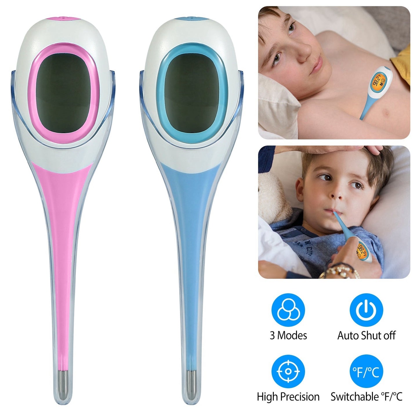 Digital Body Thermometer Fast Accurate Temperature Monitor for Home Use