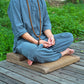Natural Bamboo Fiber Zafu Round Meditation Cushion Zen Yoga Seat