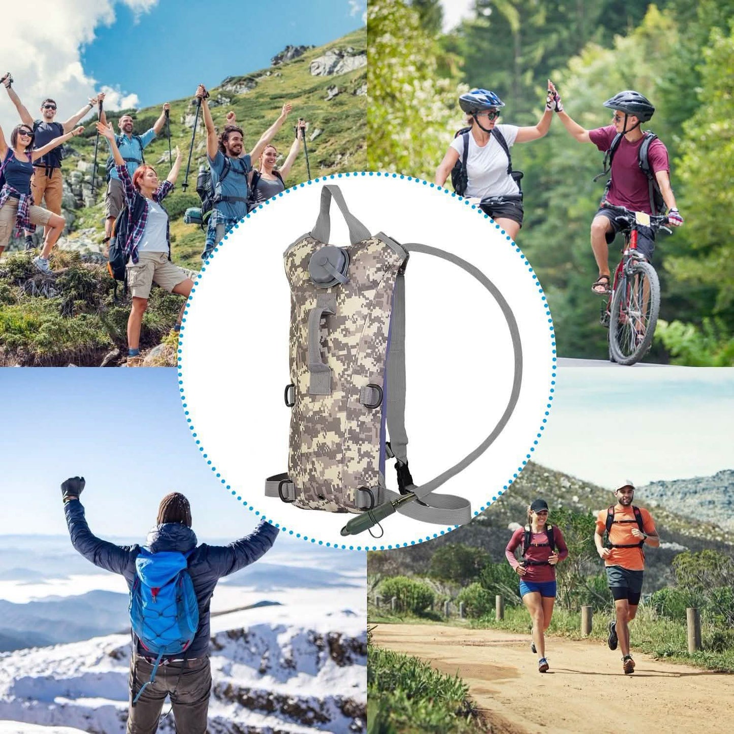 Tactical Hydration Pack 3L Water Bladder Backpack Outdoor Sports