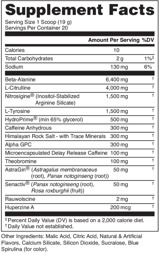 Bucked Up  High-Stimulant Pre-Workout Formula 20 Servings Supplement