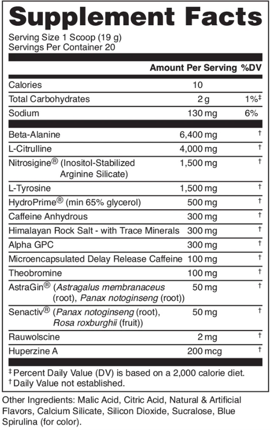 Bucked Up  High-Stimulant Pre-Workout Formula 20 Servings Supplement