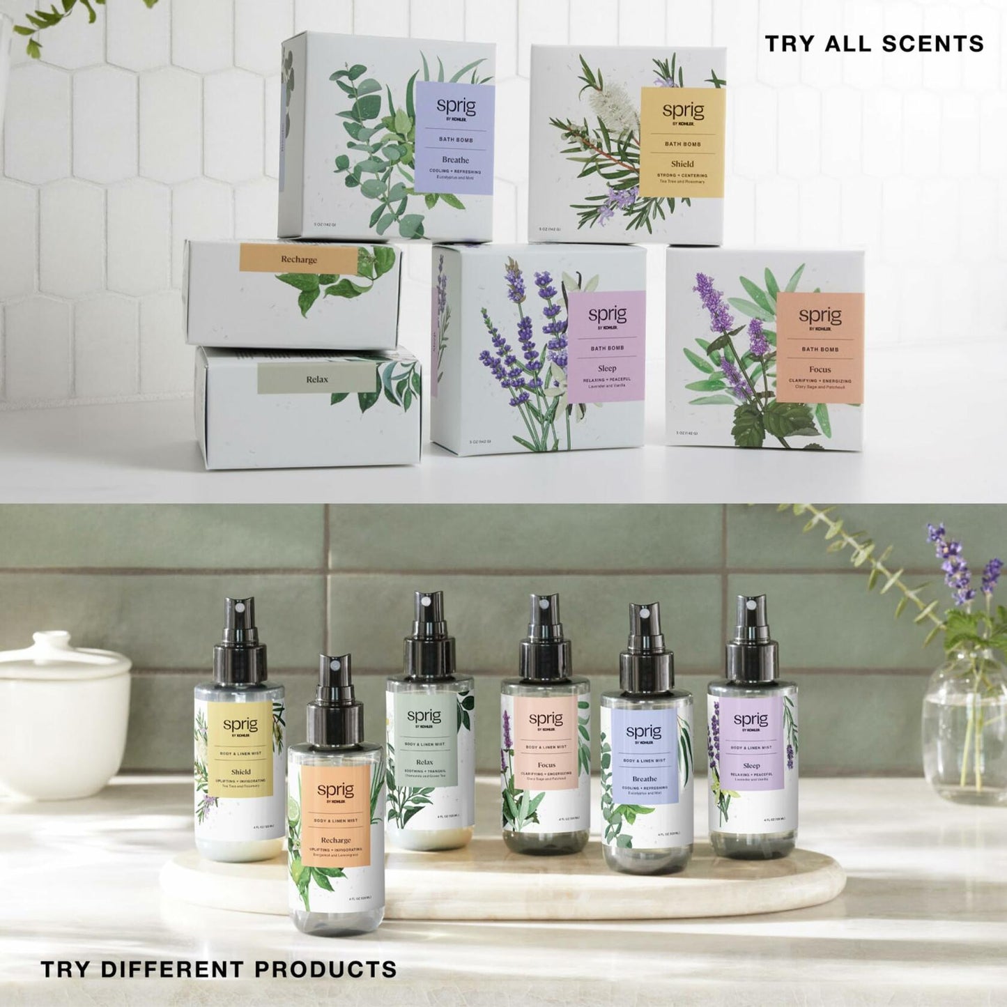 Sprig by Kohler Shield Aromatherapy Candle Tea Tree Rosemary 8oz