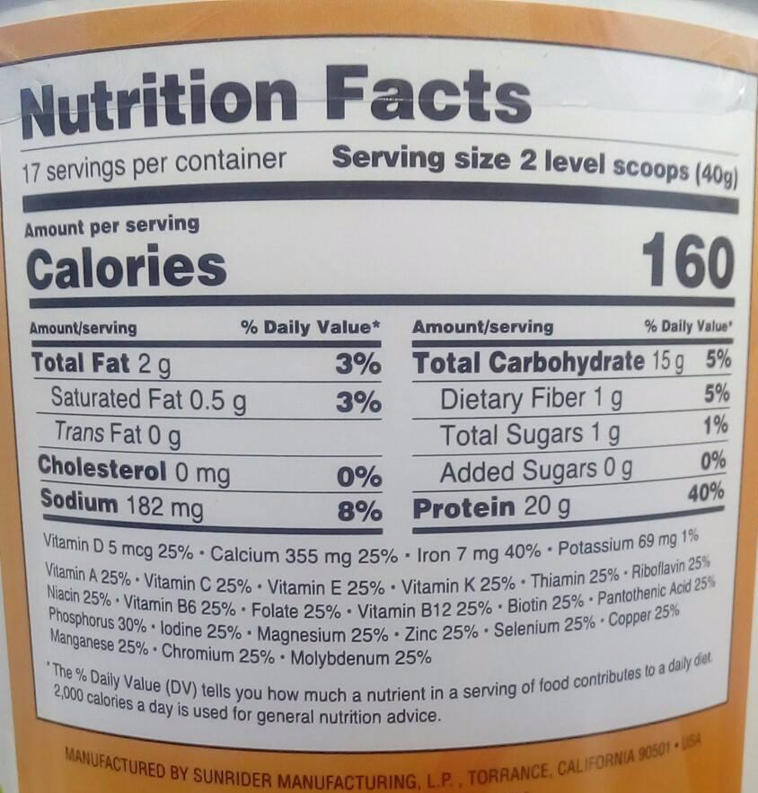 Protein Plus Sunrider Protein Powder Nutritional Supplement Blend Formula