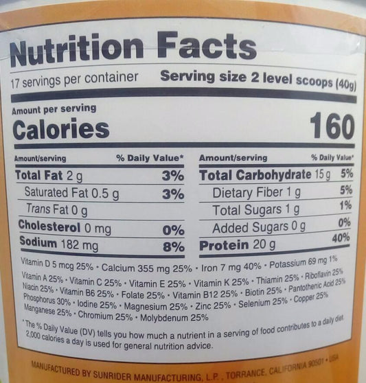 Protein Plus Sunrider Protein Powder Nutritional Supplement Blend Formula